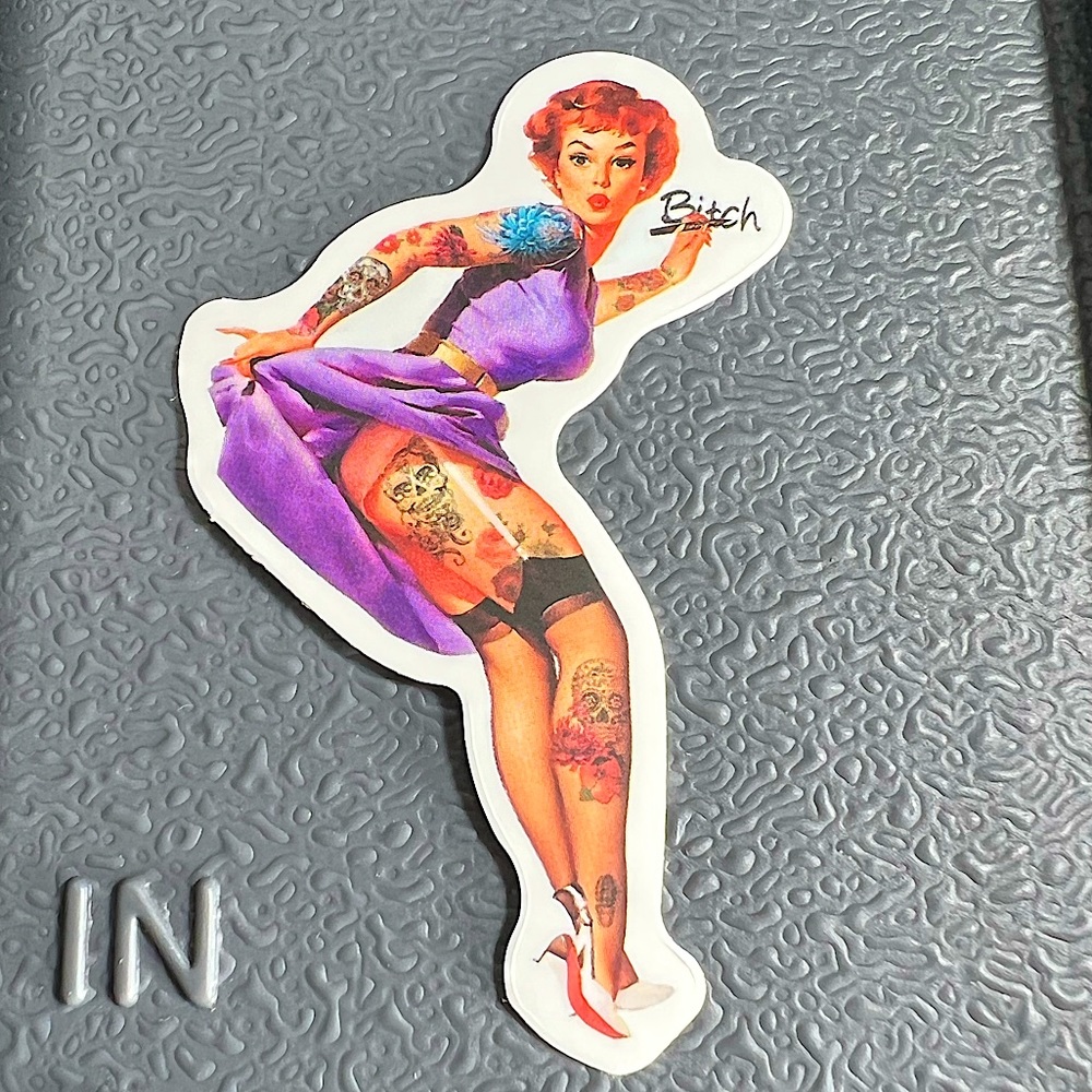 BISH Sexy Pinup Gorgeous Sticker Retro Vintage BomberGirl Ace Pilot